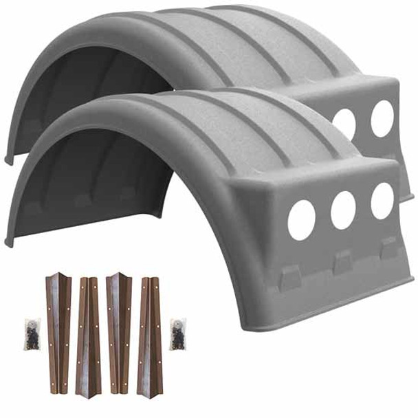 Minimizer MIN2260 Tandem Axle Fender Kit - Galvanized, W/ Light Box, W/ Weld-On Mounting Brackets