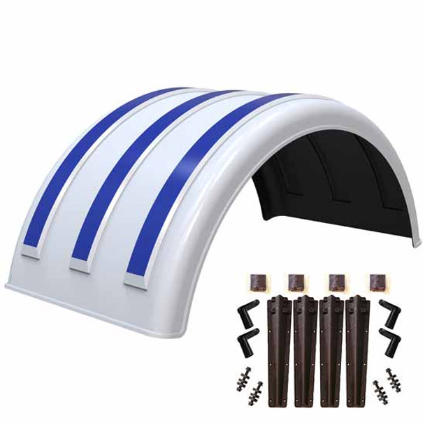 Minimizer MIN2260 Dual Tire Single Axle Kit Fender Kit - Paintable W/ Plastic Bolt-On Mounting Brackets
