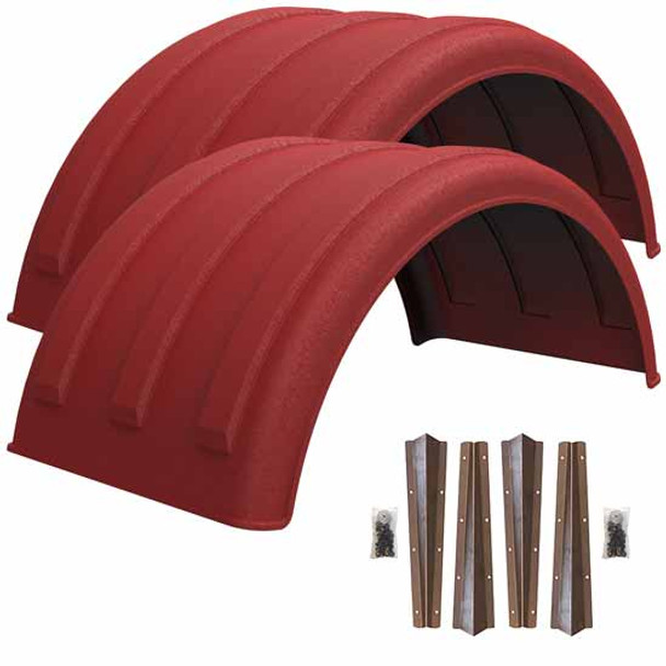 Minimizer MIN2260 Tandem Axle Fender Kit - Red W/ Weld-On Mounting Brackets