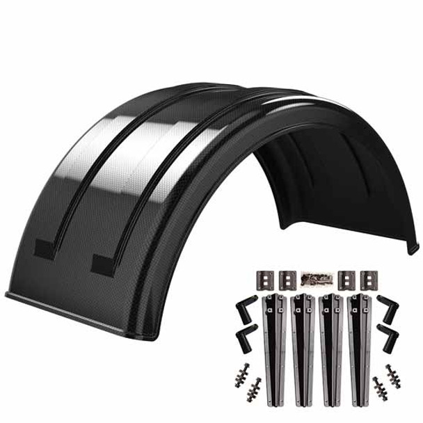 Minimizer MIN221800 Single Axle Fender Kit - Carbon Fiber Finish Carbon Fiber Plastic Bolt-On Mounting Brackets