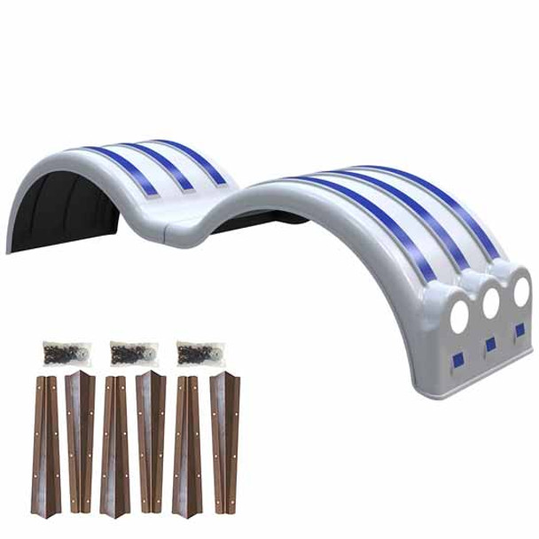 Minimizer Paintable Poly Min1354 Tandem Axle Fender Kit W/ Light Box, Steel Mounting Brackets For A Tandem Axle Tractor Or Trailer With 53 Inch Axle Spread Minimizer Paintable Poly Min1354 Tandem Axle Fender Kit W/ Light Box, Steel Mounting Brackets For A Tandem Axle Tractor Or Trailer With 53 Inch Axle Spread