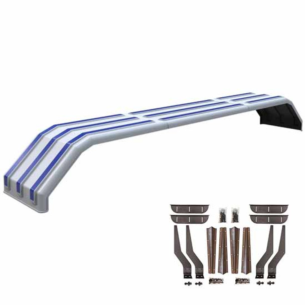 Minimizer MINTA 1554 Single Axle Fender Kit - Paintable Finish W/O Light Box W/ Weld-On Mounting Brackets