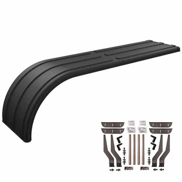 Minimizer Black Poly MINTF900 Tanker Fender Kit W/ Stainless Steel Brackets For Front Of A Tanker Trailer