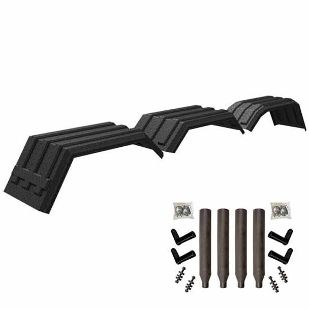 Minimizer PM 202/302/1021 Tri-Axle Fender Kit Black Diamond Plate Finish Plastic Paddle Bol-On Mounting Brackets