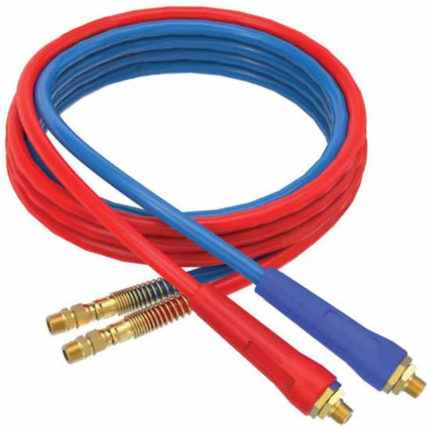 15 Foot Rubber Air Line Set With Flexible Red/Blue Grips