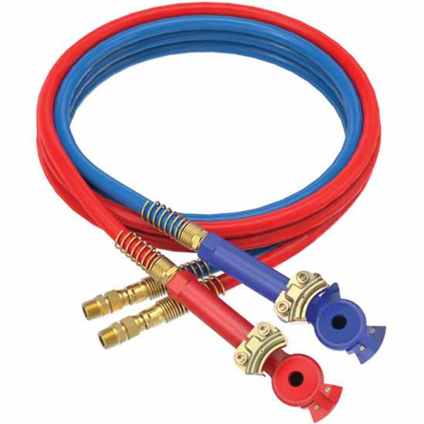 13.5 Foot Rubber Air Line Gladhands Set With Flexible Red/Blue Grips