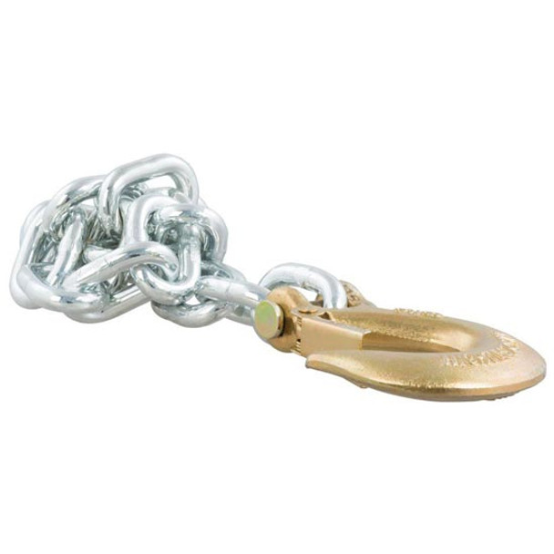 35 Inch Grade 43 Zinc-Plated Safety Chain W/ 1 Clevis Hook - 16,200 Lb. Minimum Break Force