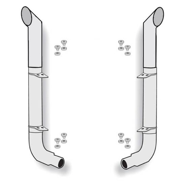 American Eagle 8-5 X 120 Inch Stainless Steel Exhaust Kit W/ Goncho Stacks & Peterbilt Style Elbows