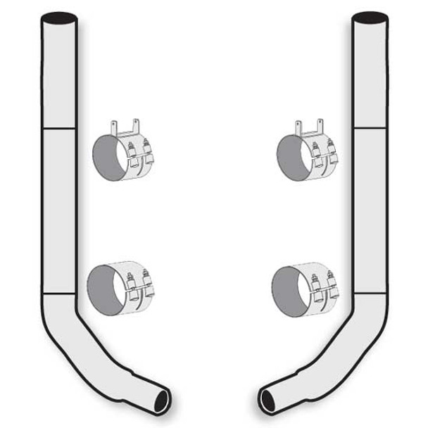 American Eagle 8-5 X 120 Inch Stainless Steel Exhaust Kit With Flat Top Stacks OE Style Elbows