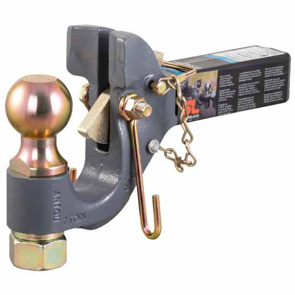 Secure Latch Receiver-Mount Ball & Pintle Hitch - 2 Inch Shank, 2-5/16 Inch Ball, Rated 14,000 Pounds