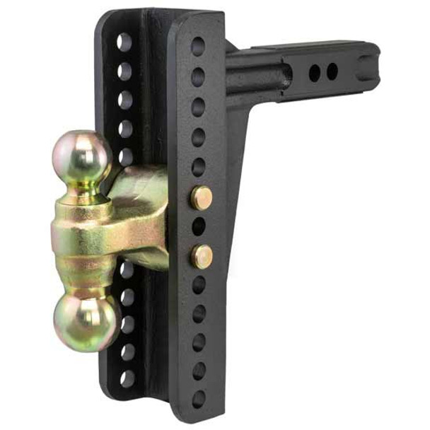 Adjustable Channel Mount W/ Dual Ball, 9.125 Inch Rise Or 10.125 Inch Drop - Rated To 14,000 Lbs. GTW Adjustable Channel Mount W/ Dual Ball, 9.125 Inch Rise Or 10.125 Inch Drop - Rated To 14,000 Lbs. GTW