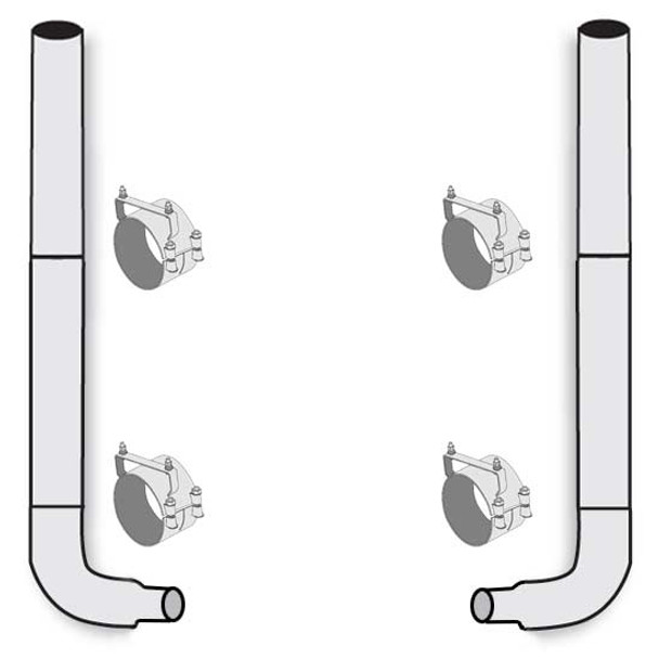 American Eagle 8-5 X 120 Inch Stainless Steel Flat Top Exhaust Kit  For Freightliner