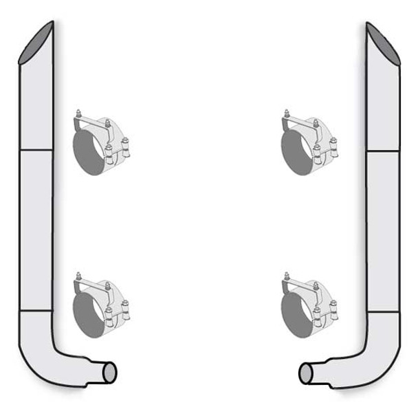 American Eagle 8-5 X 120 Inch Stainless Steel Miter Cut Exhaust Kit  For Freightliner