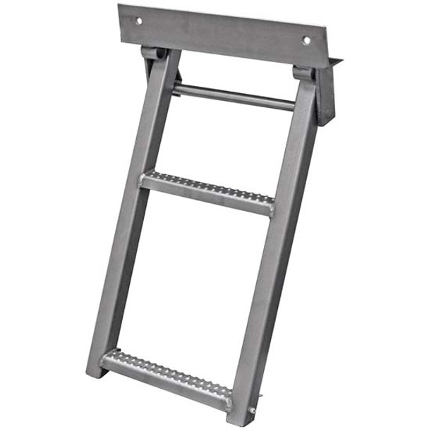 17.38 X 30.25 Inch Compact Two-Rung Retractable Truck Step W/ Non-Slip Tread