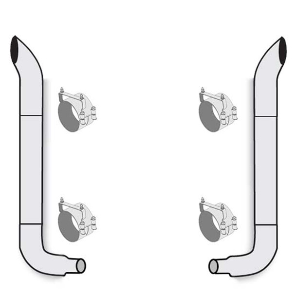 American Eagle 8-5 X 120 Inch Stainless Steel West Coast Turn Exhaust Kit  For Freightliner