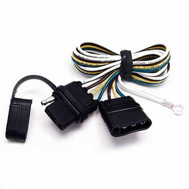 4-Way FM Flat Trailer Connector And M 4-Way Flat Trailer Connector W/ 2-1/2 Ft 14 AWG Wires