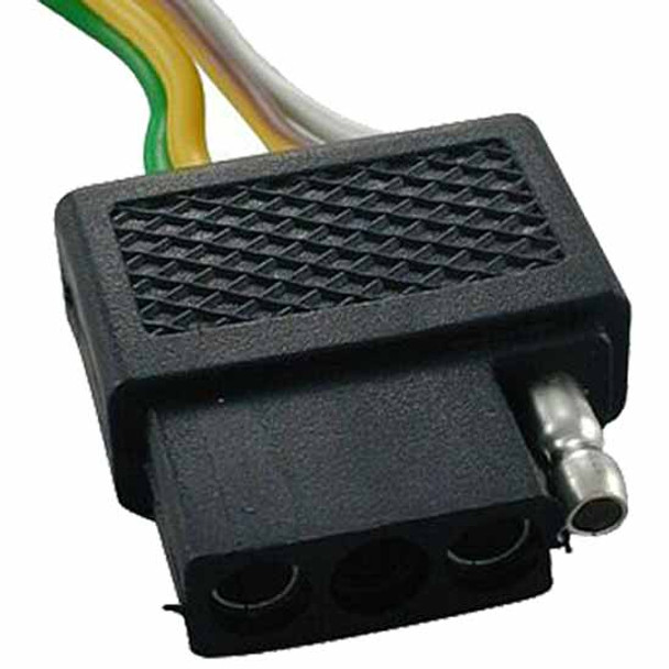 FM Flat Trailer Connector W/ 3-4 Ft 16 AWG Wires