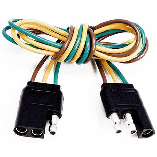3-Way FM Flat Trailer Connector And M 3-Way Flat Trailer Connector W/ 12 Inch 16 AWG Wires