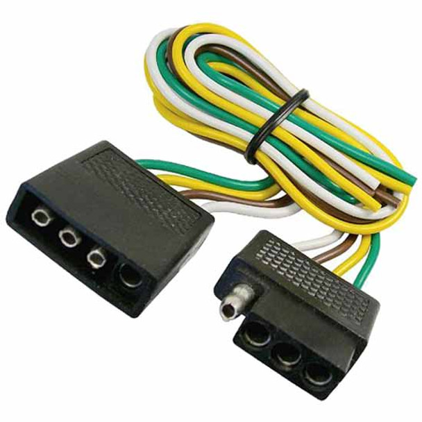 4-Way FM Flat Trailer Connector And M 4-Way Flat Trailer Connector W/ 12 Inch 18 AWG Wires