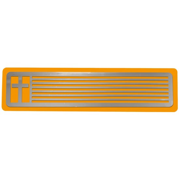 CSM SS Cross And Treads Step Plate - Orange Powder Coat, 5 X 20 X 1/4 Inch CSM SS Cross And Treads Step Plate - Orange Powder Coat, 5 X 20 X 1/4 Inch