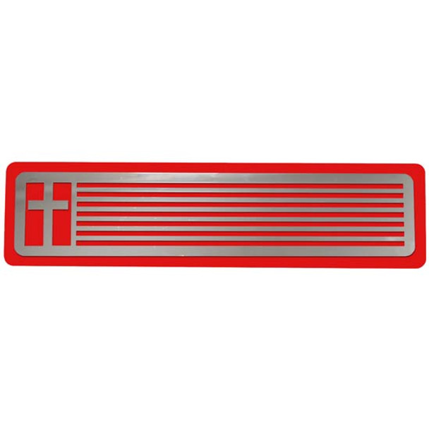 CSM SS Cross And Treads Step Plate - Red Powder Coat, 5 X 20 X 1/4 Inch