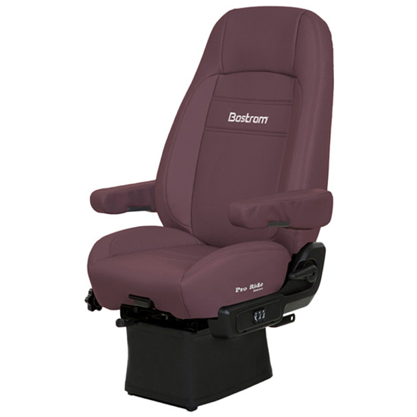 Bostrom Pro Ride Low Base High Back Seat With Armrests - Red Ultra-Leather
