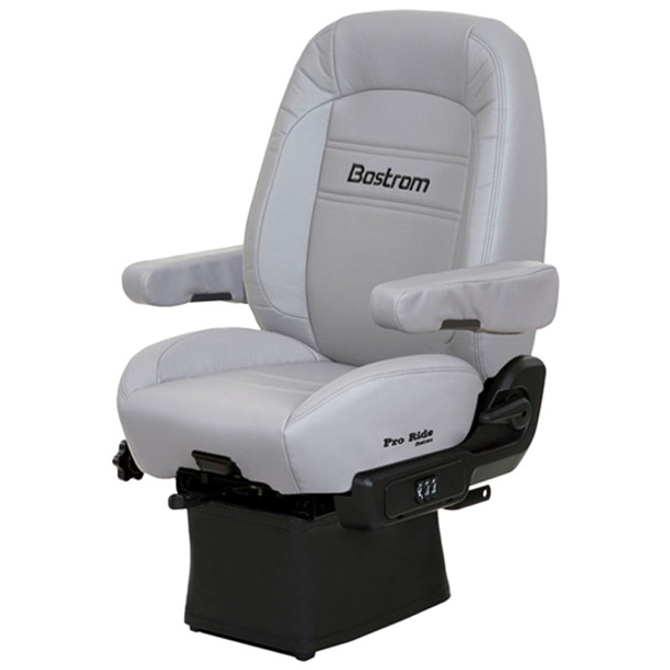 Bostrom Pro Ride Low Base Mid-Back Seat - Gray Ultra-Leather