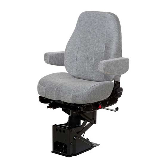National Captain Standard Base Mid-Back Air Seat With Armrests - Gray Mordura Cloth