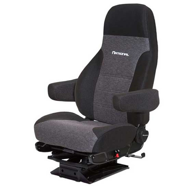 National Captain Lo Low Base High Back Air Seat With Armrests - Black & Charcoal Gray Mordura Cloth