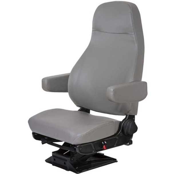 National Seating Ensign Low Base High Back Seat W/ Dual Armrests - Gray Vinyl