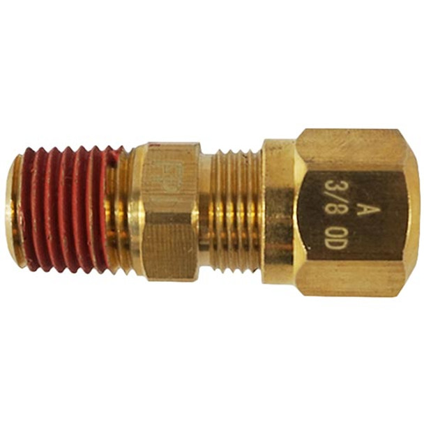 Brass Straight Fitting, 3/8 x 1/4 Inch  For Plastic Airline
