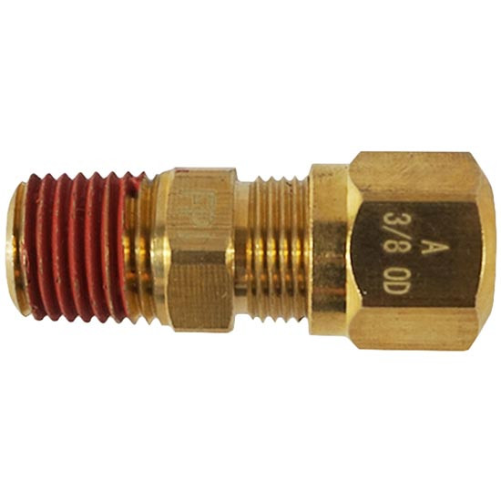 Brass Straight Fitting, 3/8 x 1/4 Inch  For Plastic Airline