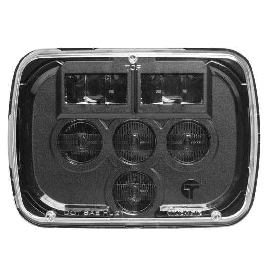 5 X 7 Inch 2 Diode Hi / Low Beam LED Headlight W/ Complex Reflector Lens