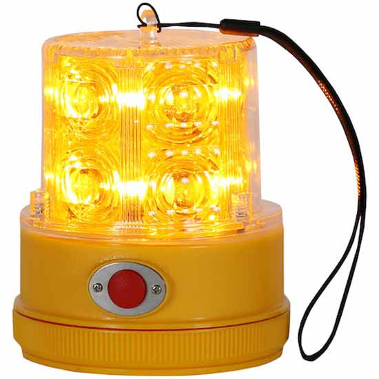 5 X 4 Inch Portable Amber LED Beacon Light - 2 DD Battery-Operated