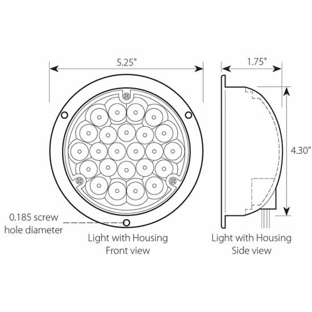 4 Inch Round 24 Diode Green LED Clear Lens Marker Light W/ Chrome Die Cast Housing