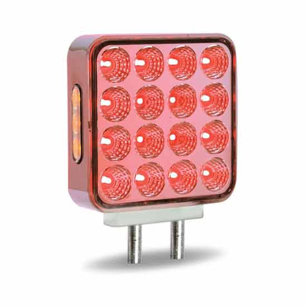 LED Fender Light Dual Revolution Amber/Red Turn Signal Marker Light W/ Purple Auxiliary