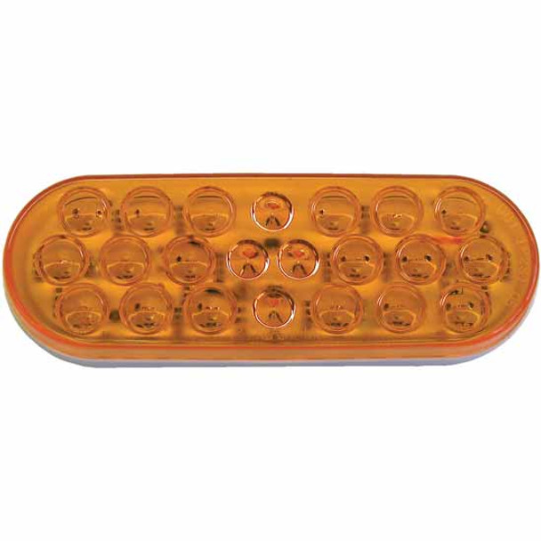 2.25 X 6.5 Inch Oval Style Amber LED Strobe Light