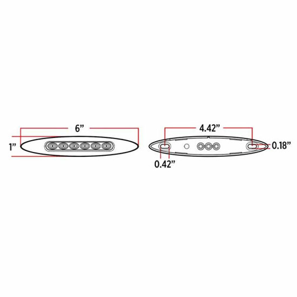 6 Inch Dual Revolution Red Marker To Green Auxiliary Slim LED Light