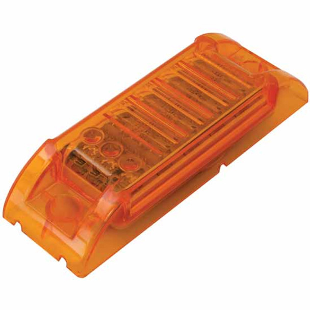 6 Inch Rectangular Turn Marker Clearance LED Light - Amber LED / Amber Lens