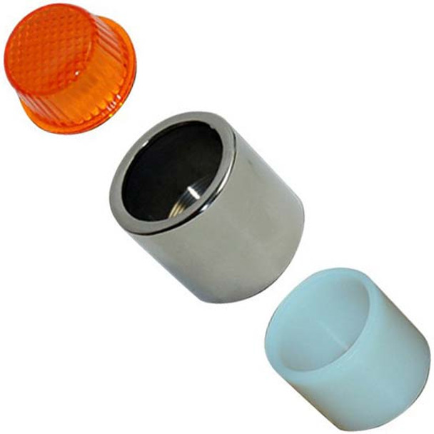 Bores Amber Lens Bumper Guide Fine Threaded Stainless Steel Cap, Spacer Kit