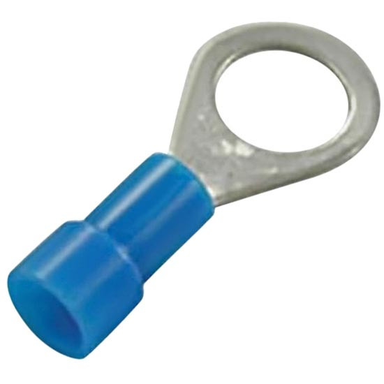 16-14 AWG Blue Vinyl Ring Terminal For NO. 6 Stud - 19 PCS