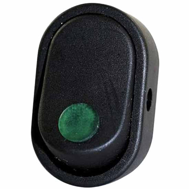 Illuminated Green Oval Rocker Switch , 16A At 12V For 1/2 Inch Hole Illuminated Green Oval Rocker Switch , 16A At 12V For 1/2 Inch Hole