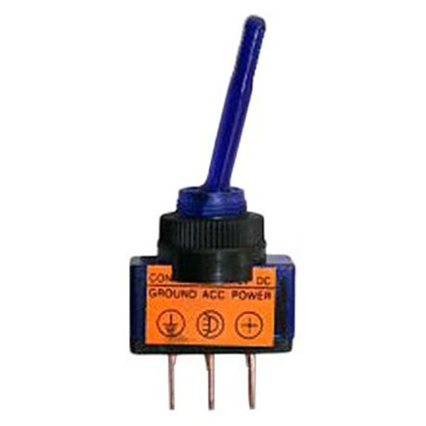 Blue Illuminated Toggle Switch, 20A At 12V, 3 Terminals W/ .250 Tabs For 1/2 Inch Hole