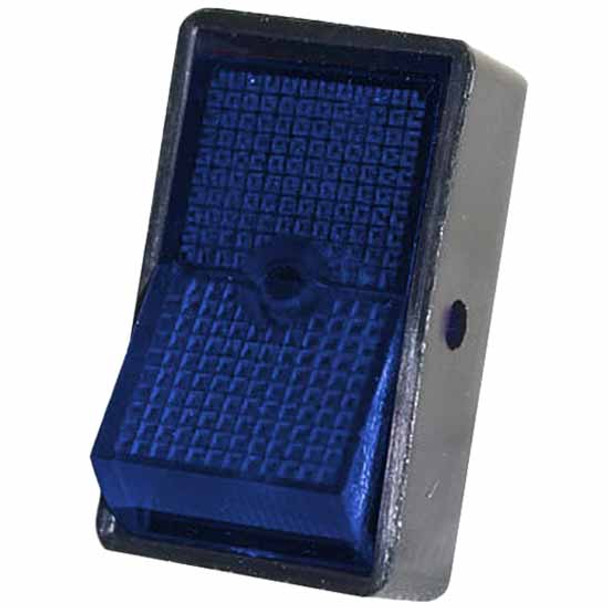 Illuminated Blue Jumbo Rocker Switch , 16A At 12V For 1/2 Inch Hole