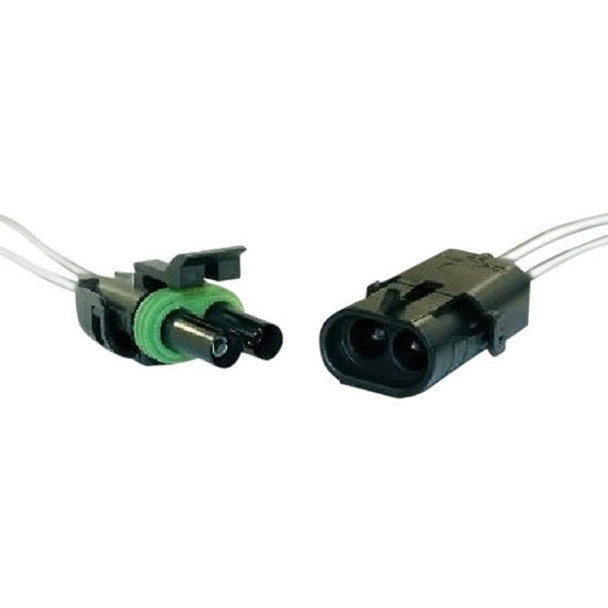Weather Pack Double Cavity Pigtail Assembly W/ 14 AWG Wire Leads