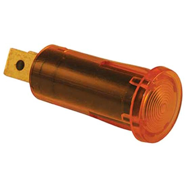 Amber Warning Light W/ 2 Lucar Terminals & .250 Tabs, 16A At 12V For 1/2 Inch Hole
