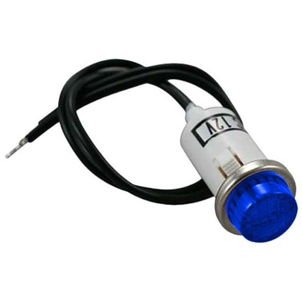 Blue Warning Light W/ 2- 6 Inch Leads, 16A At 12V For 1/2 Inch Hole
