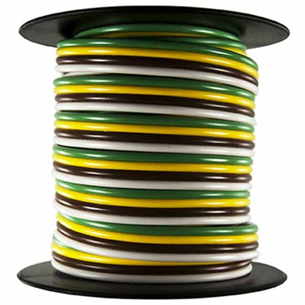 16 AWG Color Coded 4 - Way Bonded Trailer Wire Tempeture Rated For 80 C - 25 Ft