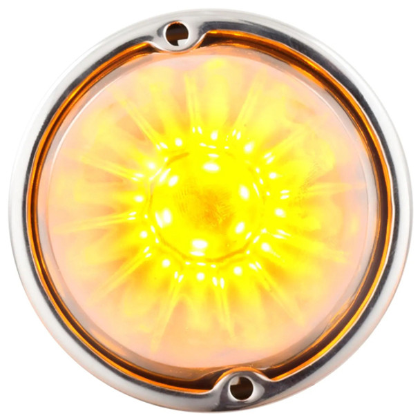 3-1/4 Inch 18 Diode Classic Watermelon Style Light Assembly - Amber LED / Clear Lens