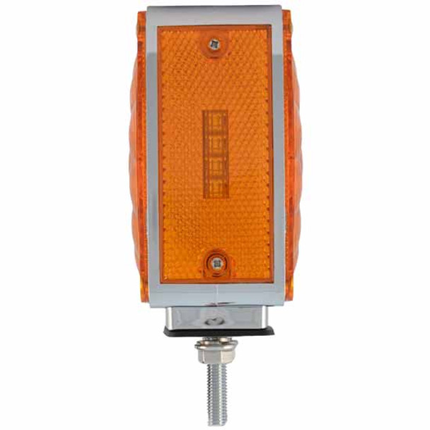 4.6875 Inch Double Face Amber LED Super Diode Square Turn Signal Light With 36 Diodes Driver Side